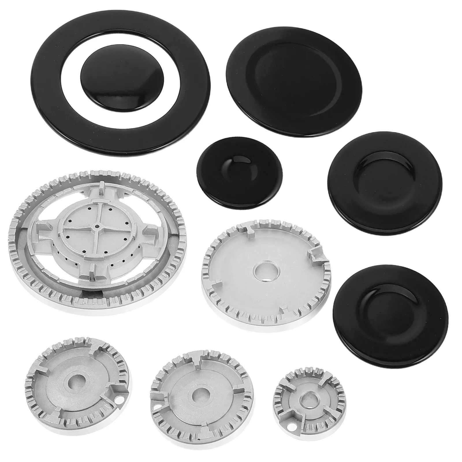 1Set Gas Stove Burner Flame Caps Precision Replacement Even Distribution Covers Easy Clean Flame Safety Compatible Kitchen