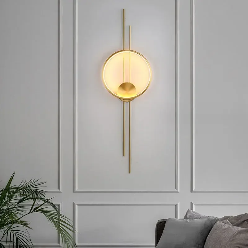 Luxury Modern Wall Lamp Circular Metal LED Chandelier Home Decoration for Living Dining Room Loft Bedside Hotel Lighting Fixture