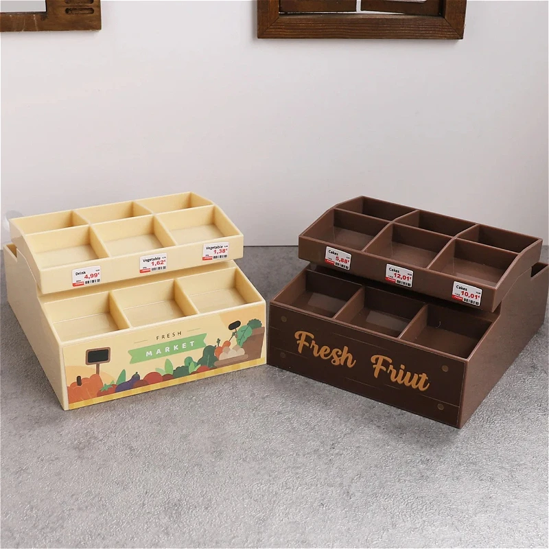 

1pc Dollhouse Mini Plastic Bread Cabinet Display Bread Rack Model Playhouse Simulated Supermarket Scene Miniature Decoration
