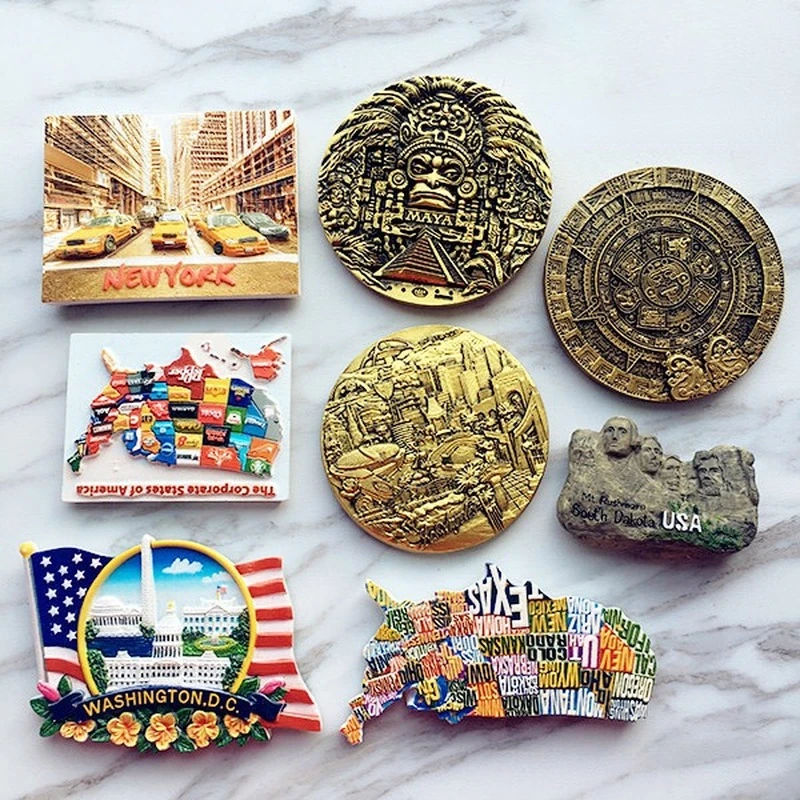 خريطة العلم الأمريكي أمريكا الجنوبية مايا مغناطيس الثلاجة ثلاثية الأبعاد مغناطيس الثلاجة ملصق السفر تذكارية المطبخ هدايا المنزل الديكور