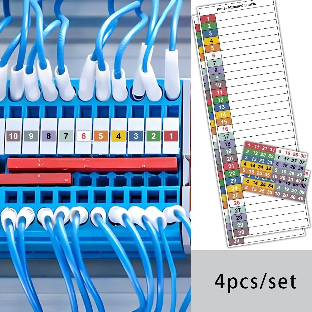 2 sets (2 pcs/set) Waterproof Electric Box Label Sticker PVC Material Easy-to-Use Electrical Identification Labels Self Adhesive