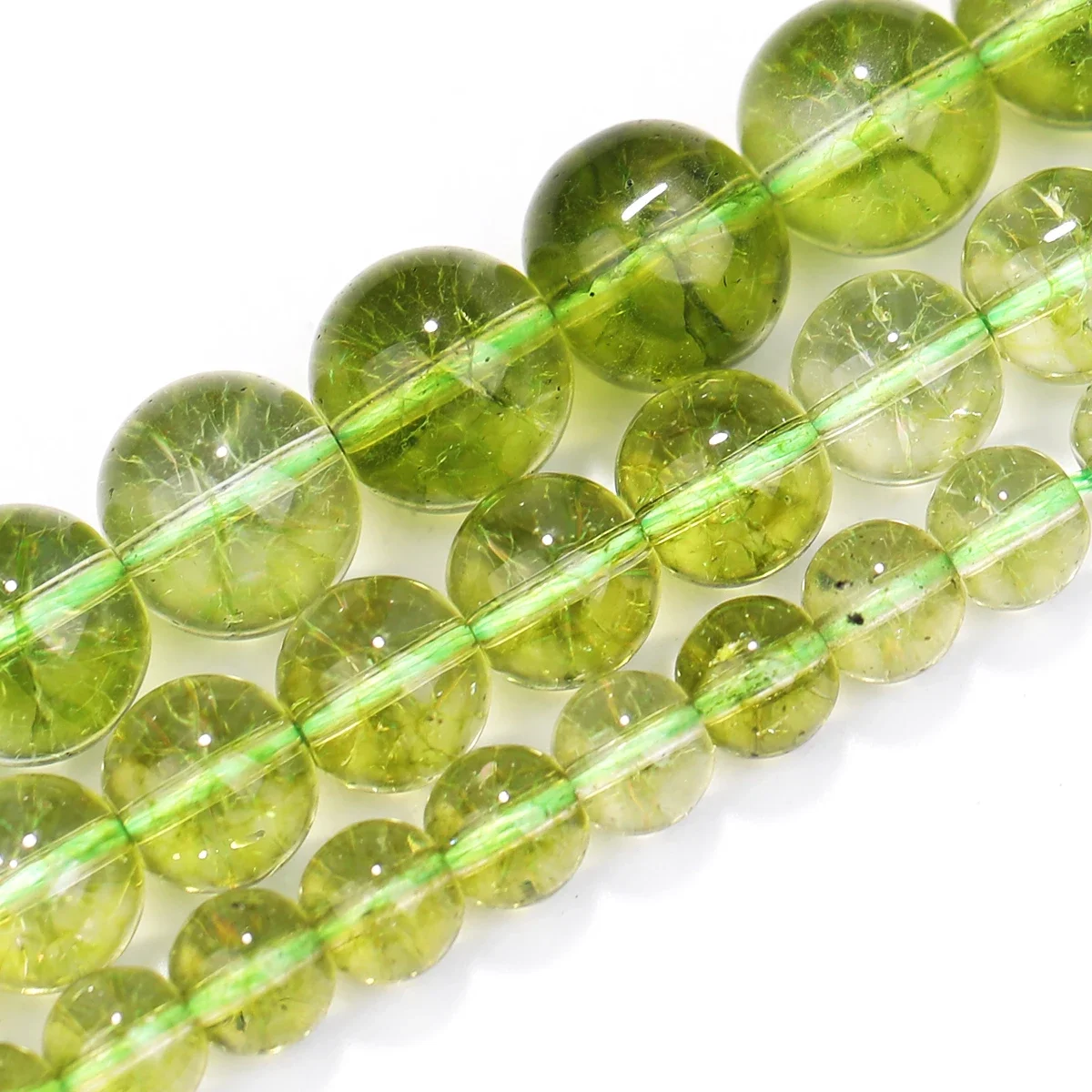 حبات كريستال خضراء مستديرة فضفاض خزر عازل لصنع المجوهرات سوار ذاتي الصنع إكسسوارات عقد