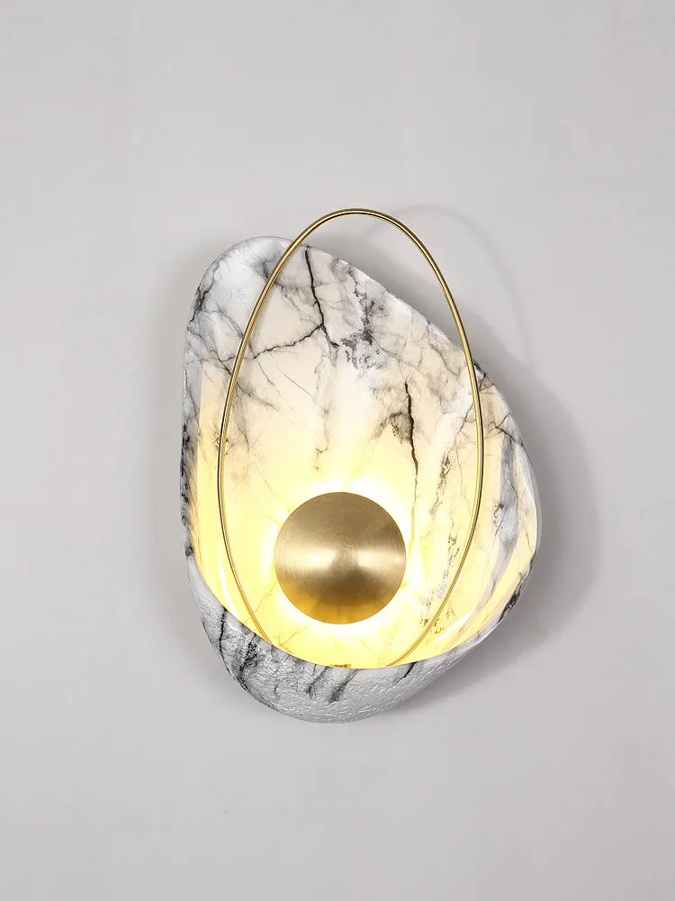 Nordic Modern Resin Shell Shape Wall Lamp Creative Bedside LED TV Background Corridor Sconce Home Decor Living Room Bedroom