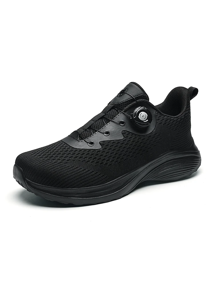 Men's Mesh Breathable Wide-Toe Sports Casual Shoes with Rotating Buckle for Commuting and Walking, Lightweight Men's Shoes