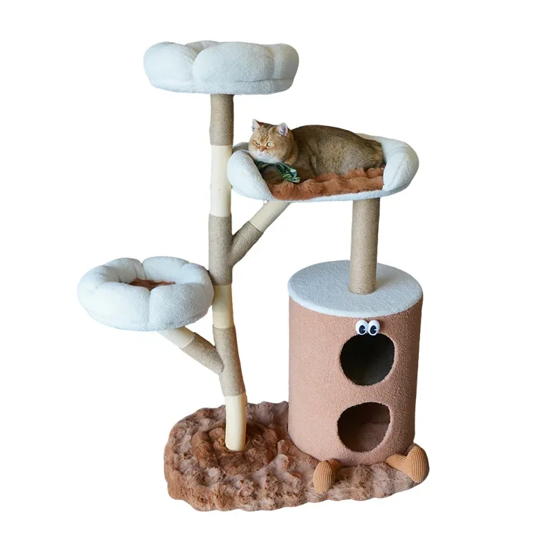 Solid wood tree branch climbing frame foreign trade cat nest tree integrated big special cat climbing column