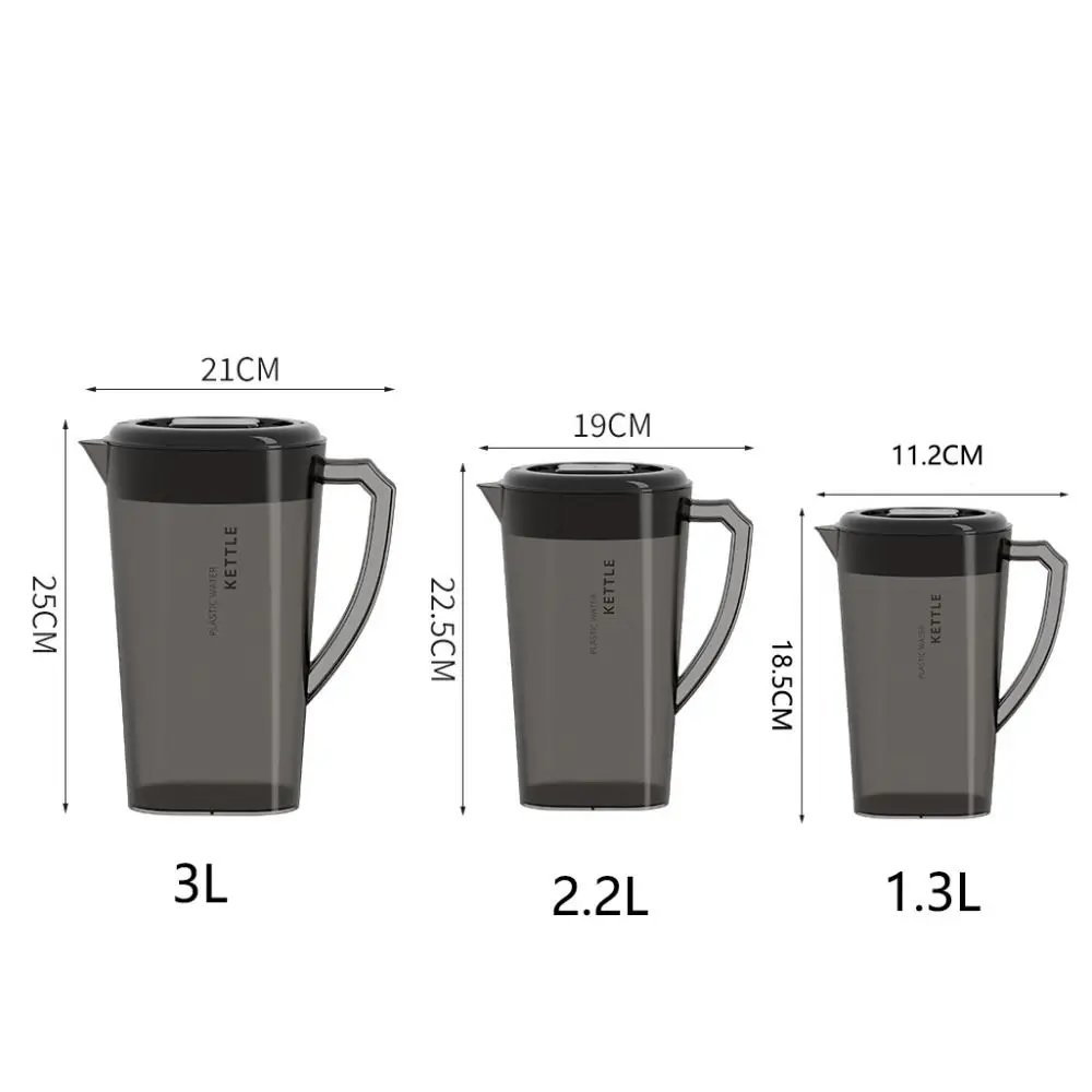 1.3/2.2/3L Cold Water Kettle Household Heat Resistant Fall-resistant Pitcher Plastic Large Capacity Juice Jug Summer