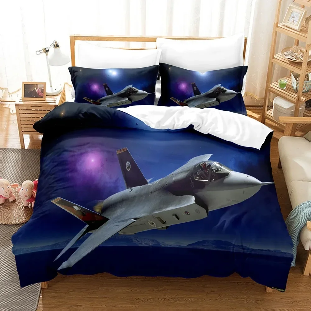 3D Jet Fighter Battle Plane  F-35 Bedding Sets Duvet Cover Set With Pillowcase Twin Full Queen King Bedclothes Bed Linen