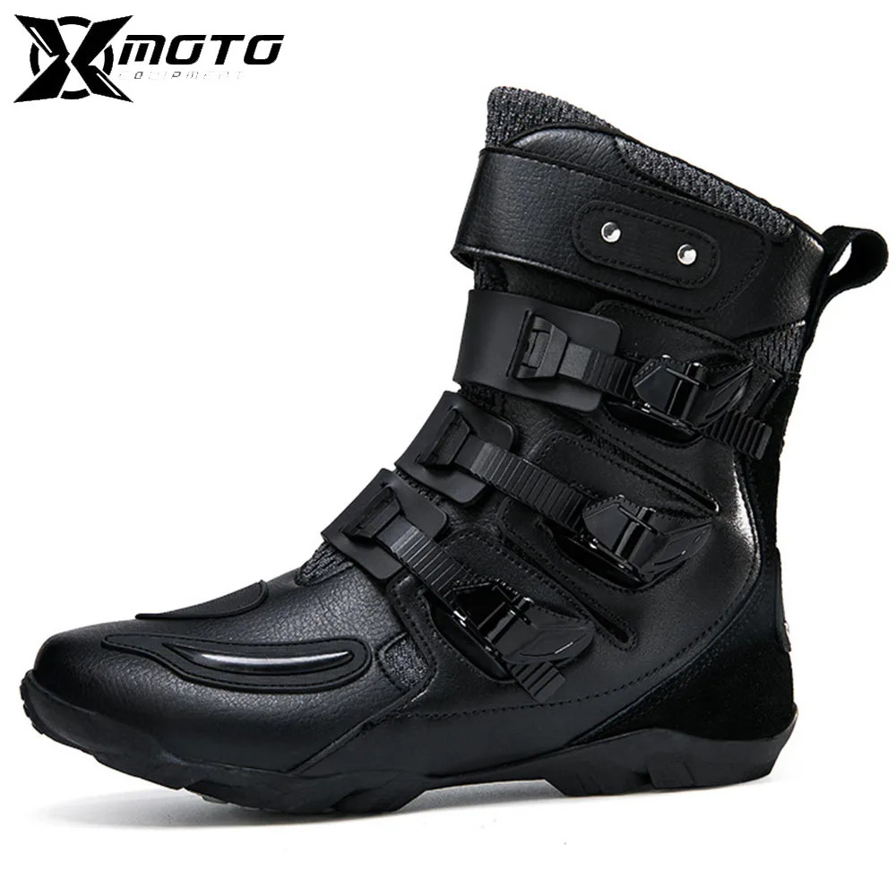 

Outdoor Sports Riding Motorbike Non-slip Sports Boots Road Commuter Motorcycle Sport Protective Boots High-top Shoes