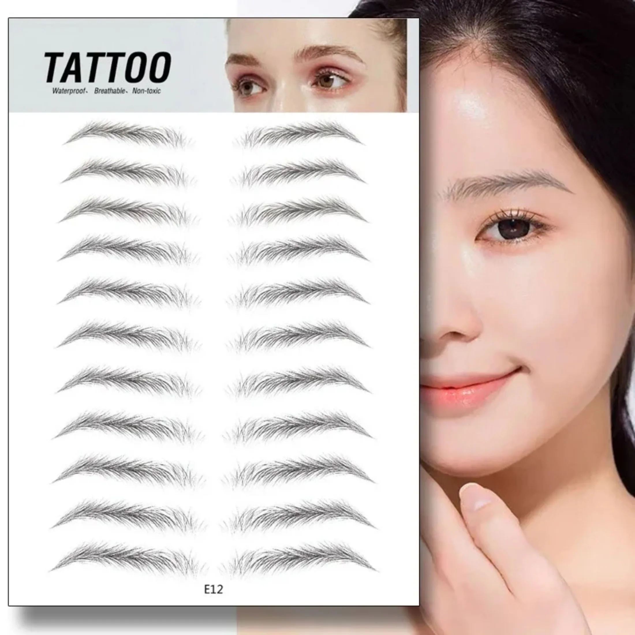 Hair-like Eyebrow Tattoo Sticker False Eyebrows Waterproof Lasting Makeup Water-based Under Eyelash Pad