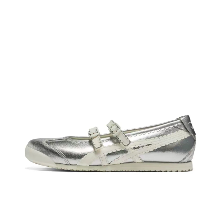 Onitsuka Tiger MEXICO 66 TGRS Women's Silver Low-Cut Mary Janes  Stylish Versatile Lightweight Cute Design 1182A660-020