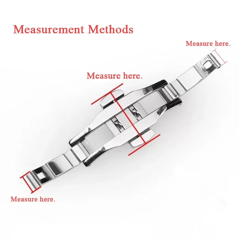 304 Stainless Steel Watch Buckle 5mm 6mm Metal Butterfly Clasp Accessoriess Silver Gold Solid Fold Buckle Bracelet Replacement