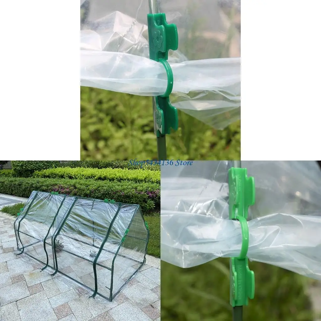 

H7ED 50Pcs Greenhouse Clips Plant Stake Pipe Clamps Replacement For Greenhouse