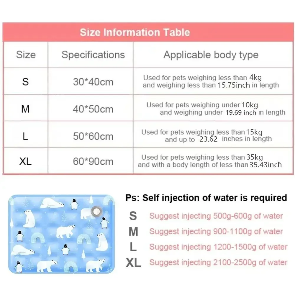 Floor Mat Cool Summer Pet Cooling Mat Ice Gel Self Added Water Dog Cold Bed Mat Portable Durable Pet Ice Cushion For Dogs&Cats view 6