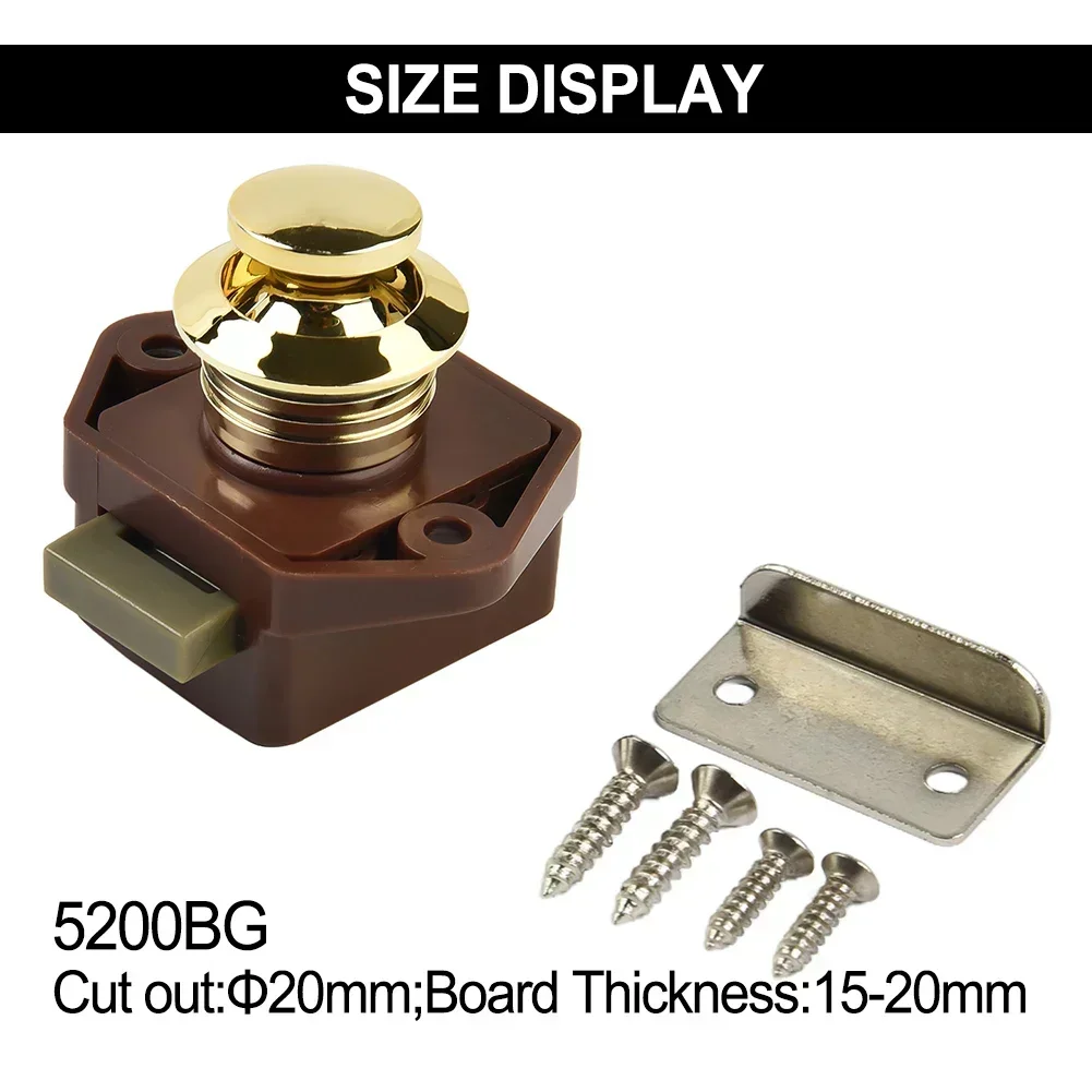 1pcs Diameter 20mm Camper Car Push Lock RV Caravan Boat Motor Home Cabinet Drawer Latch Button Locks Furniture Door Lock Hardw