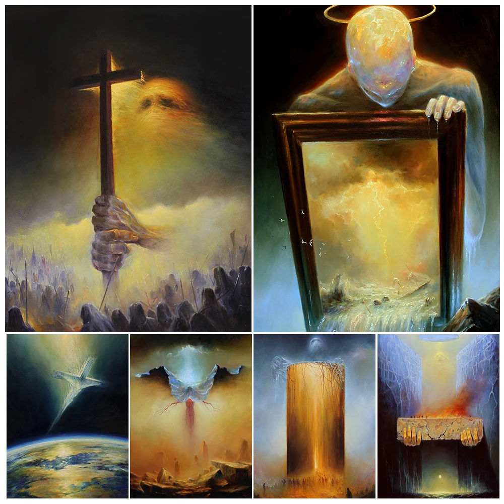 Rulers Of The Mysterious World Vintage Wall Art Canvas Painting Protection From The Gods Art Poster Print Decoration Unframed