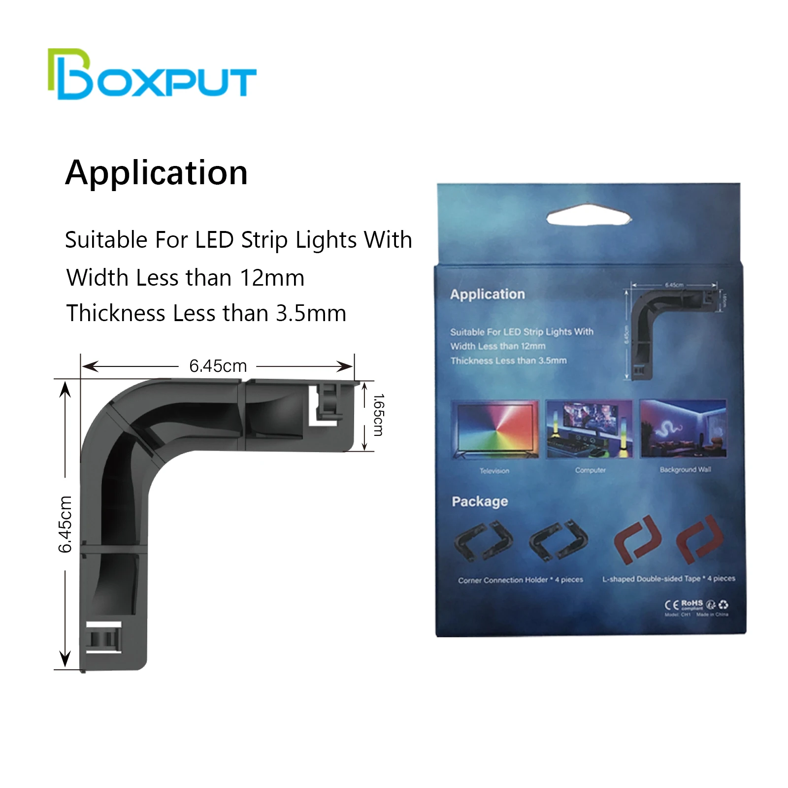 LED ışık şerit köşe bağlantı tutucu L şekli konektörü montaj lehimsiz ve boşluksuz SMD 5050 LED şerit ile uyumlu