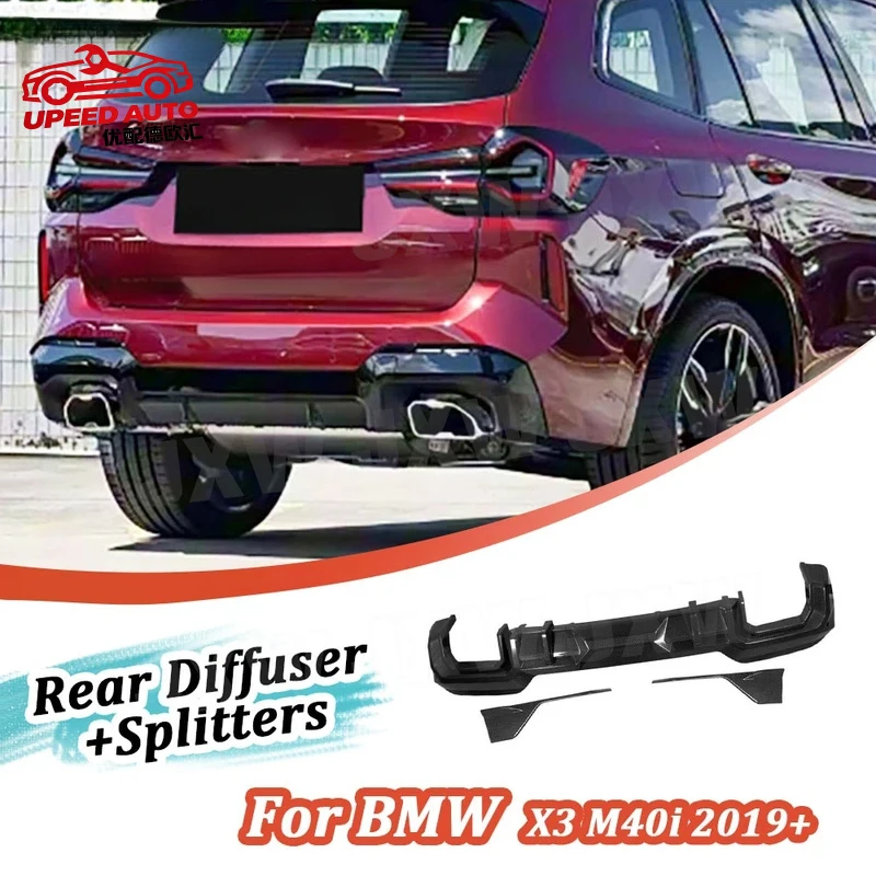 

Suitable for JXWANCF Dry Carbon Fiber BMW G01 X3 M40i M Sport 2022-2025 Car Bumper Diffuser With Splitters FRP Rear Lip Spoiler