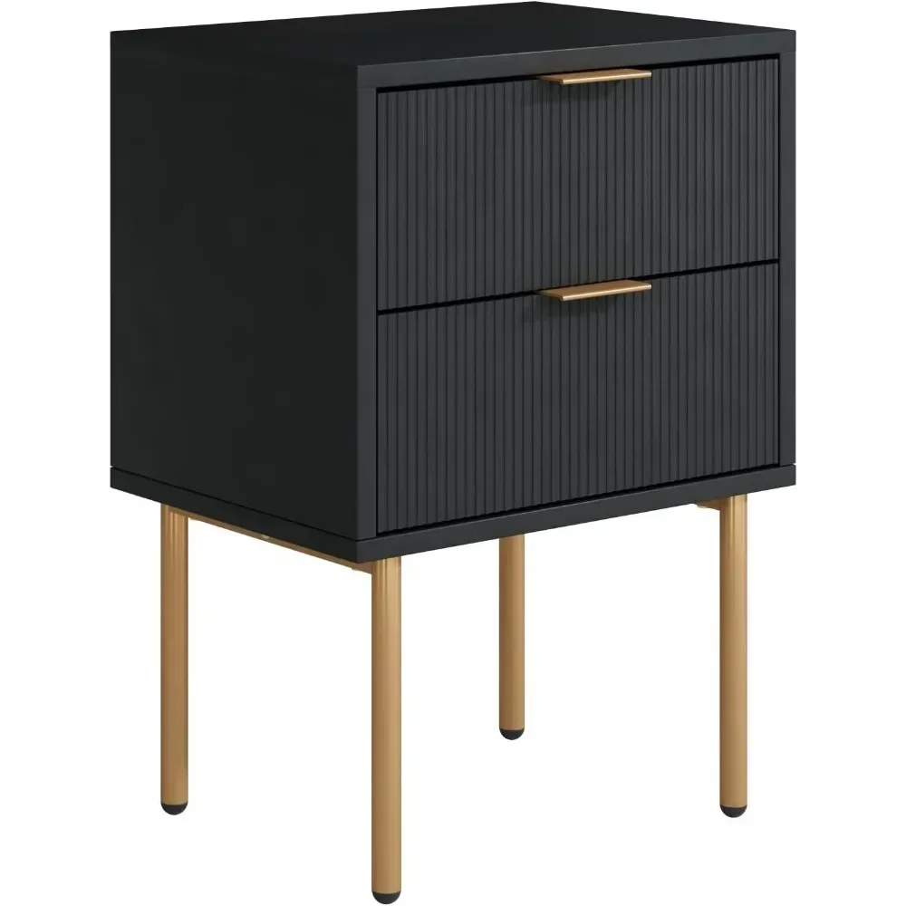 Mid-Century Gold Nightstand for Living Room Easy to Use Reinforced Frame Modern Design Stable Structure Long Lasting