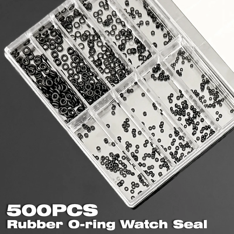 500Pcs Mini Rubber O-Ring Gasket Sealing Washer Watch Crown Waterproof Repair Accessories for Watchmaker Tools
