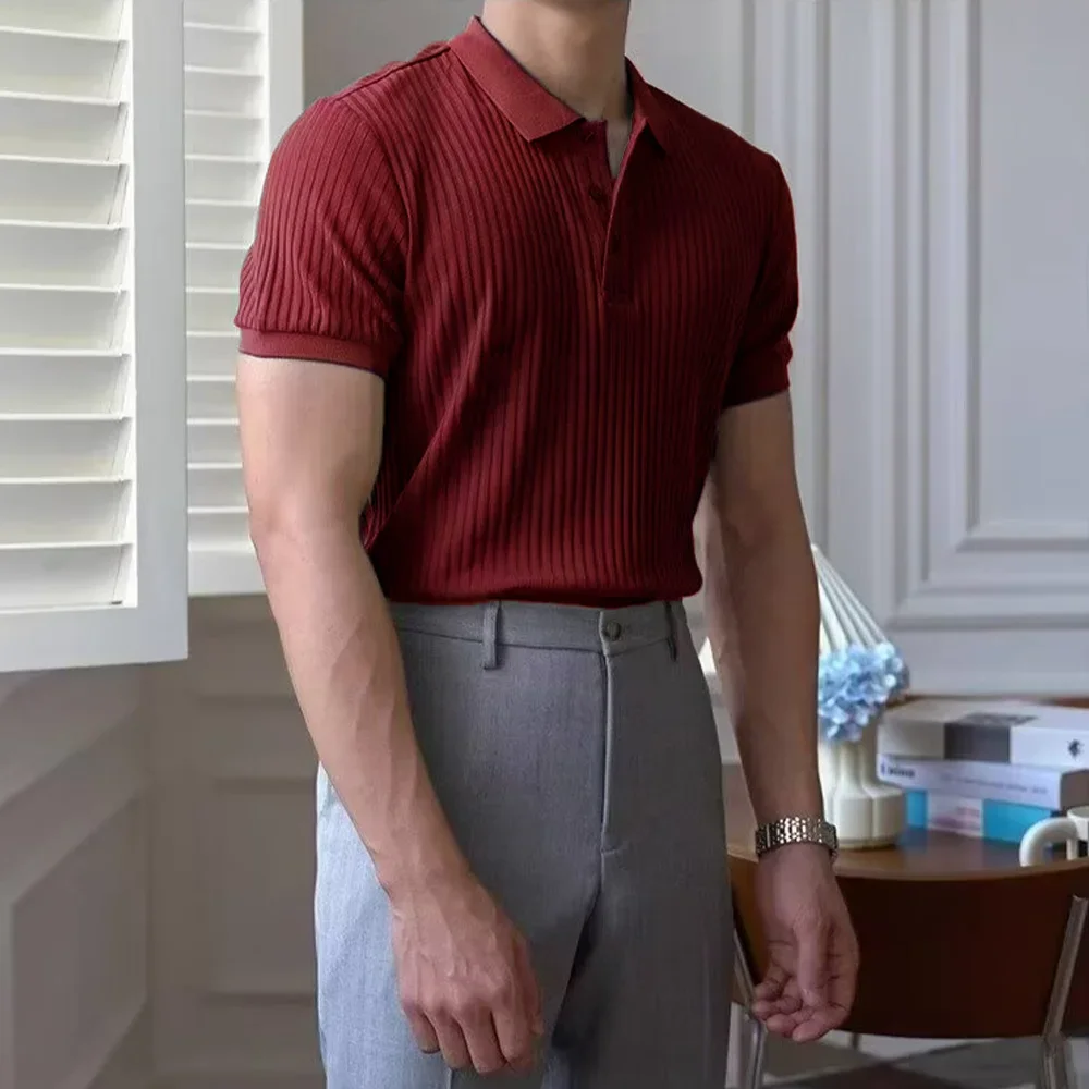Männer Sommer Kurzarm Polo Dünne Casual Sportswear Hundert Stretch Tasten Koreanische Mode T-shirt männer Tops – Detail 10