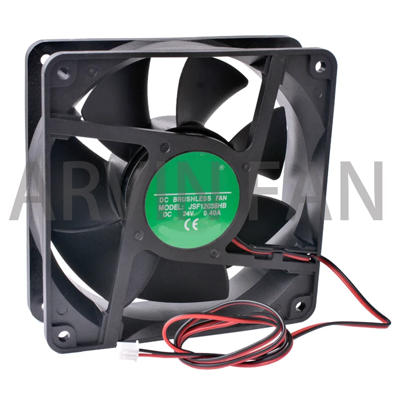 Grande Ventilador do Inversor do Volume de Ar, Duas Linhas Duplo Ball Bearing Fan, JSF12038HB, 12038, 120x120x38mm, 120mm, 24V, 0.45A