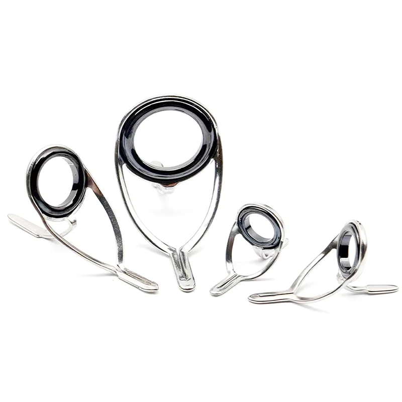 4pcs/set Fishing Tackle Stainless Steel Repair Kit Set Fishing Rod Guide Ring Tip Fishing Pole Circle Ring Eye Guide Wire Loop