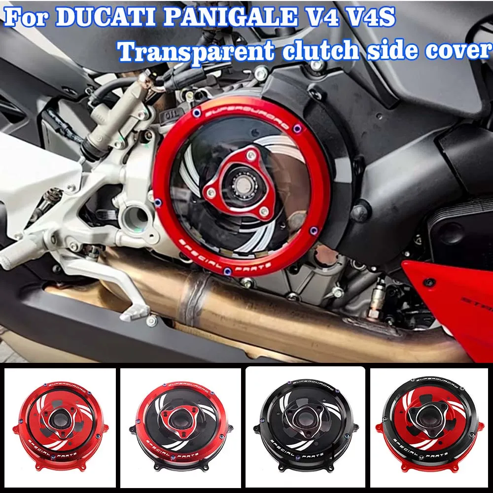 

For DUCATI PANIGALE V4 V4S Engine Part Engine Clear Clutch Cover Motorcycle Waterproof Protector Guard