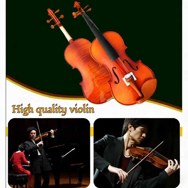 1/2 1/4 1/8 3/4 4/4 Full Size Fiddle High Quality Professional Acoustic Violin Set with Case & Bow Strings for Beginners Adults