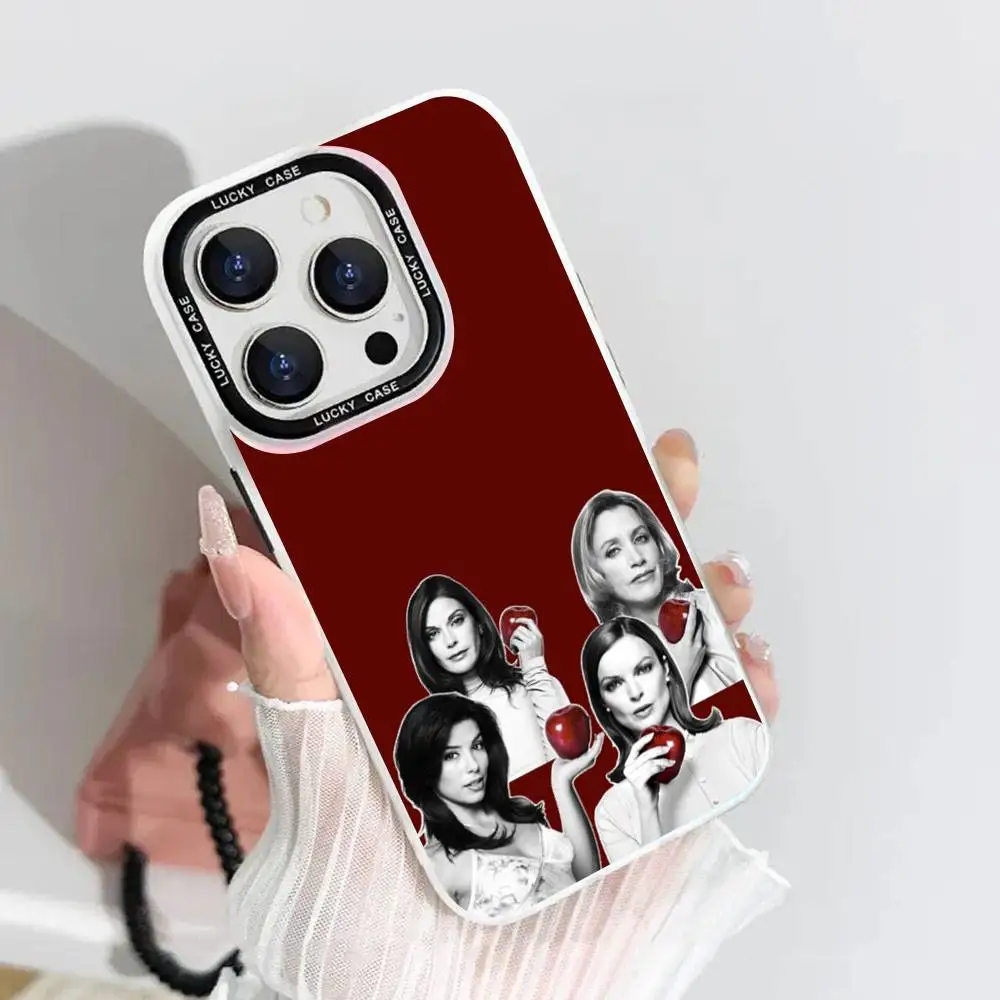 1 قطعة ربات البيوت اليائسات التلفزيون فيلم جراب هاتف الليزر IMD اللون الفضة قذيفة آيفون 17 16 15 14 13 12 11 الهواء برو ماكس زائد #6