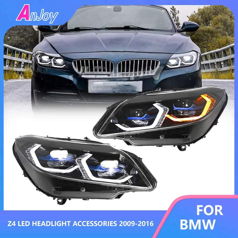 

Автомобильные фары для BMW Z4 2009-2016, обновление новой светодиодной фары DRL, динамический указатель поворота, автоаксессуары
