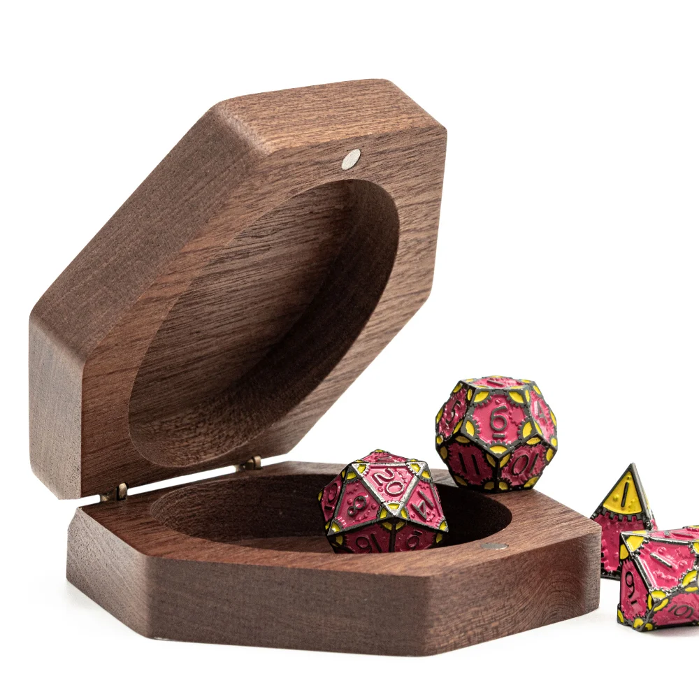 Wooden Dice Case, Storage Box, for 16mm D&D Dice, High Quality Dice Holder, Wooden Chest with Magnetic Lid, For Tabletop Games