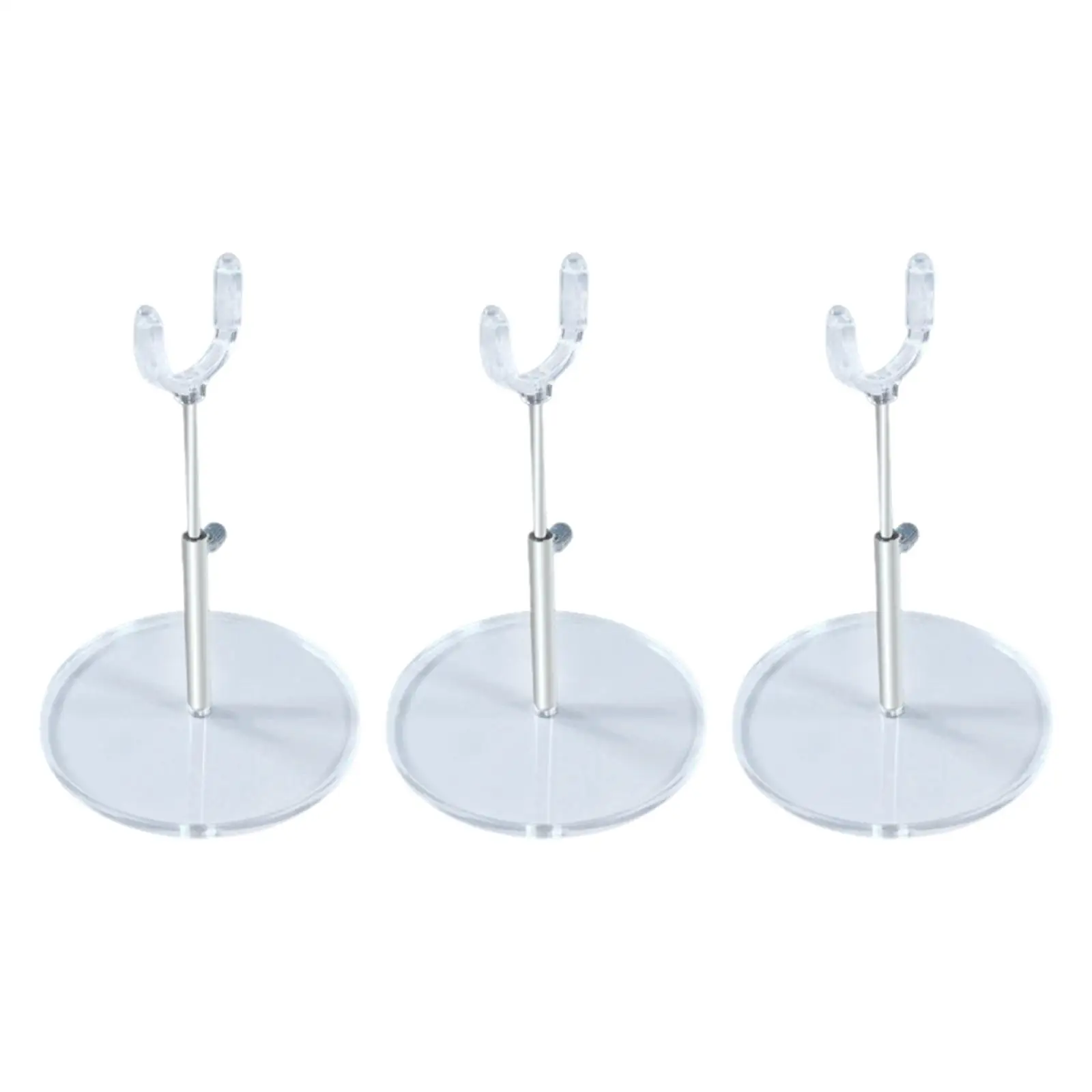 Adjustable Height Doll Stand for 1/12 BJD and Action Figure Sturdy Plastic Metal Holder with Stable Base U Shaped Opening Design
