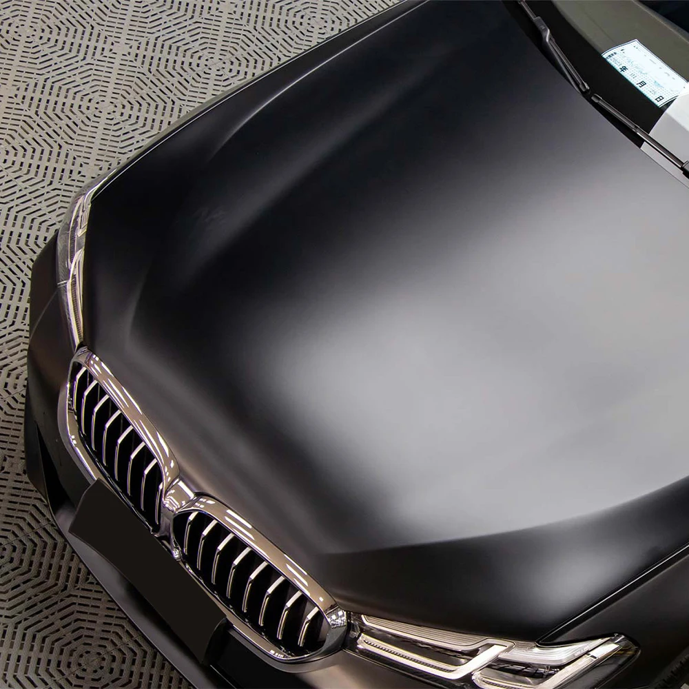 Satin Black Color Change Sticker PET Release Liner Air‑Channel Bubble Free Self‑Adhesive PVC Auto Accessories