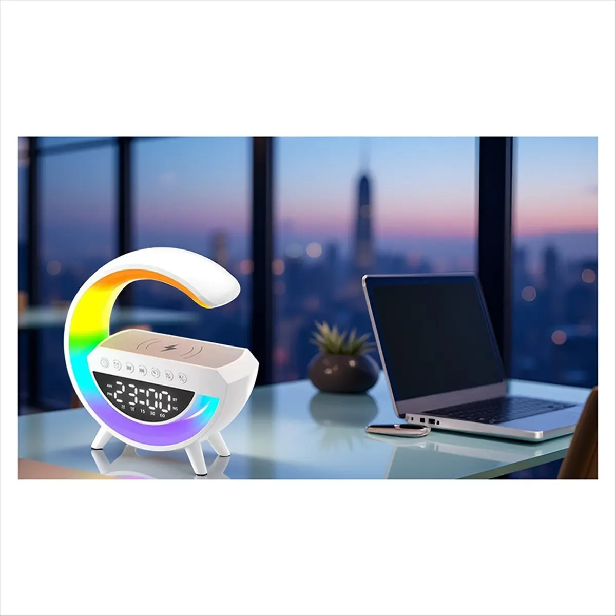 Bedrooms Speaker Wireless Charger Smart Light Sound Machine Smart Alarm Clocks for Bedrooms Night Light Alarm Clock