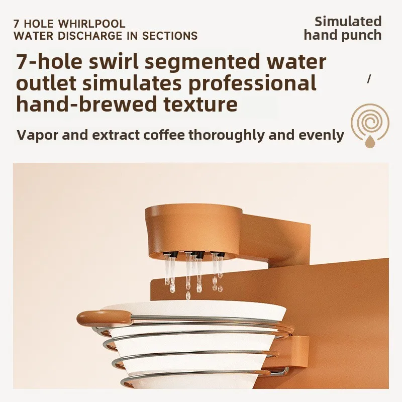 

110V-240V Capsule Coffee Machine Portable Portable Household American Semi-Automatic Grinding Integrated Drip Coffee Machine