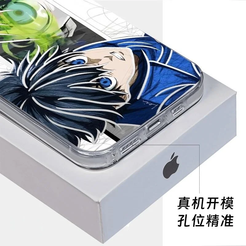 اليابان كرة القدم أنيمي الأزرق قفل قضية الهاتف آيفون 17 16 15 14 13 12 11 برو ماكس زائد الهواء البسيطة Selfish Isagi Yoichi الغطاء الخلفي