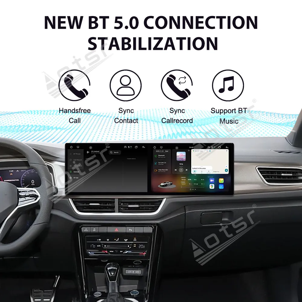 المزدوج 10.1 بوصة السيارات carplay أندرويد 15.0 لفولكس واجن T-Roc 2023 - 2024 راديو السيارة مشغل وسائط متعددة نظام تحديد المواقع ستيريو اللمس رئيس وحدة