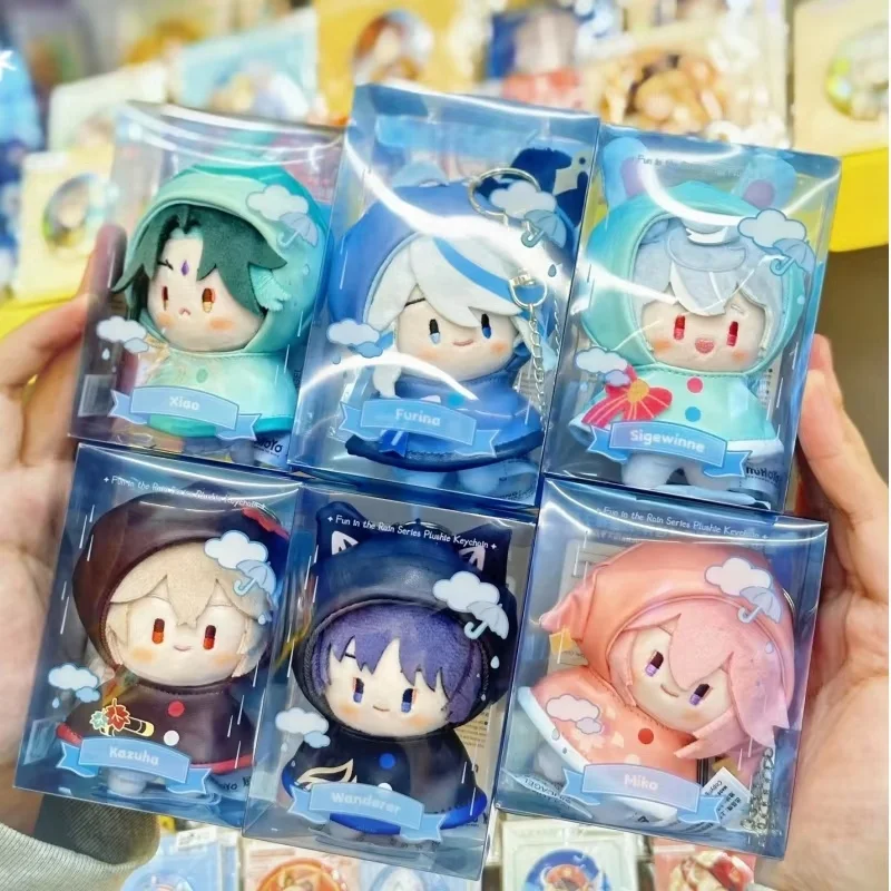 Genuine In Stock Genshin Impact Frolic In The Rain Series Plush Pendant Toy Backpack Decoration Collection Surprise Fan'S Gifts