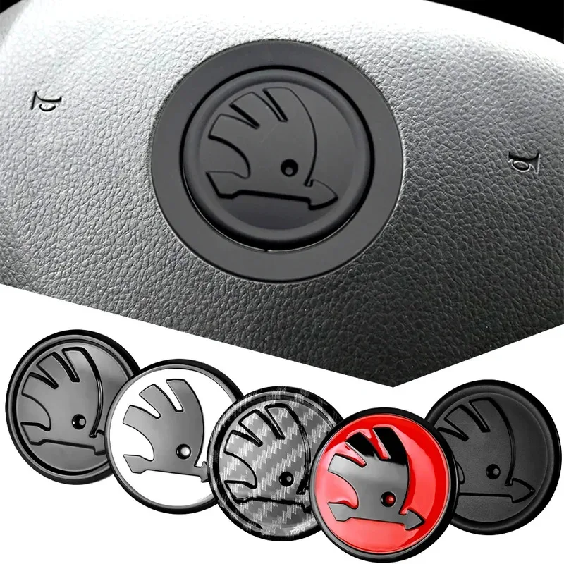 

47 мм салон автомобиля наклейка на руль декоративные аксессуары для Skoda Superb Octavia Rapid Kodiaq Kamiq Karoq Fabia VRS Yeti