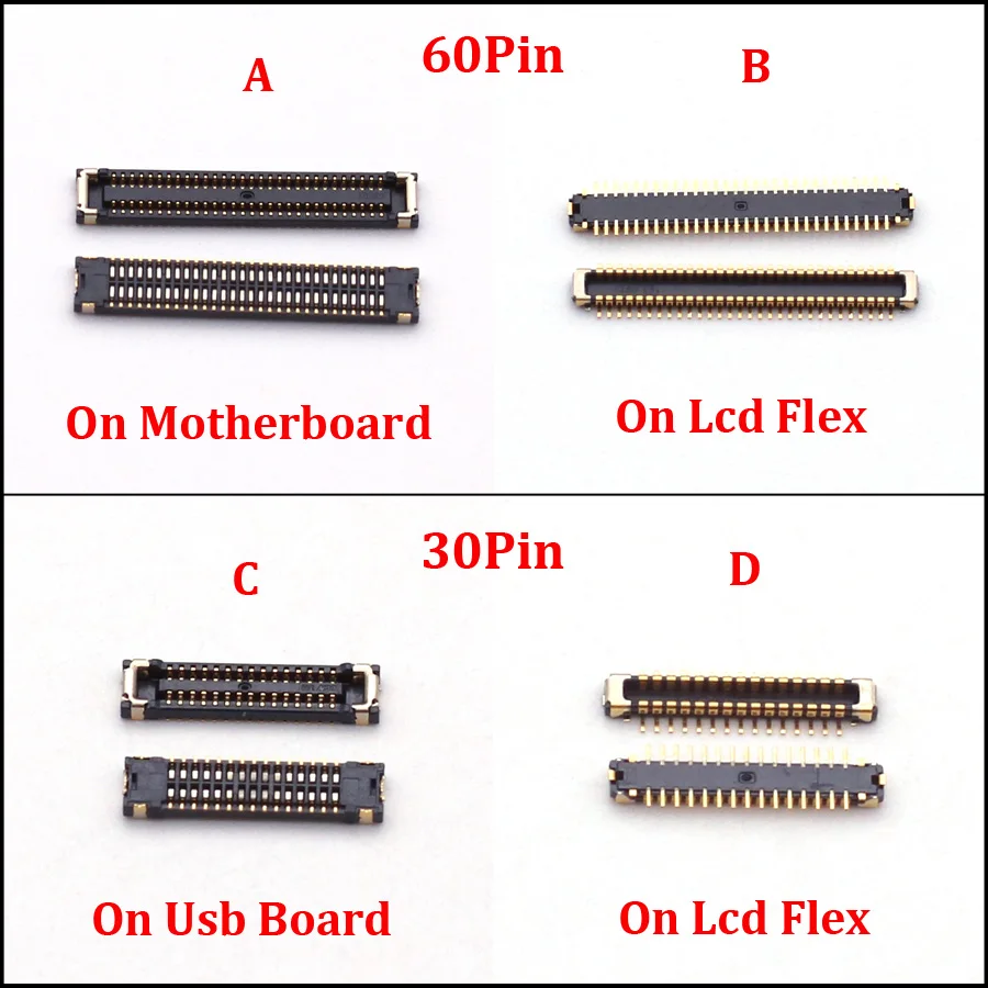 2-10Ps Usb Charging Lcd Display Screen Plug FPC Connector For Xiaomi Hongmi 12C Redmi 10C Poco C40 C55 M3 Pro M3Pro 5G 60 30 Pin