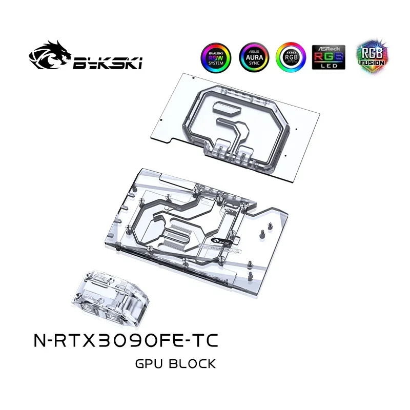 Imagem -03 - Bykski Gpu Bloco de Placa Traseira Ativa para Nvidia Rtx 3090 Founders Edition Memória Traseira Pcb Vram Duplo Vga Cooler N-rtx3090fe-tc