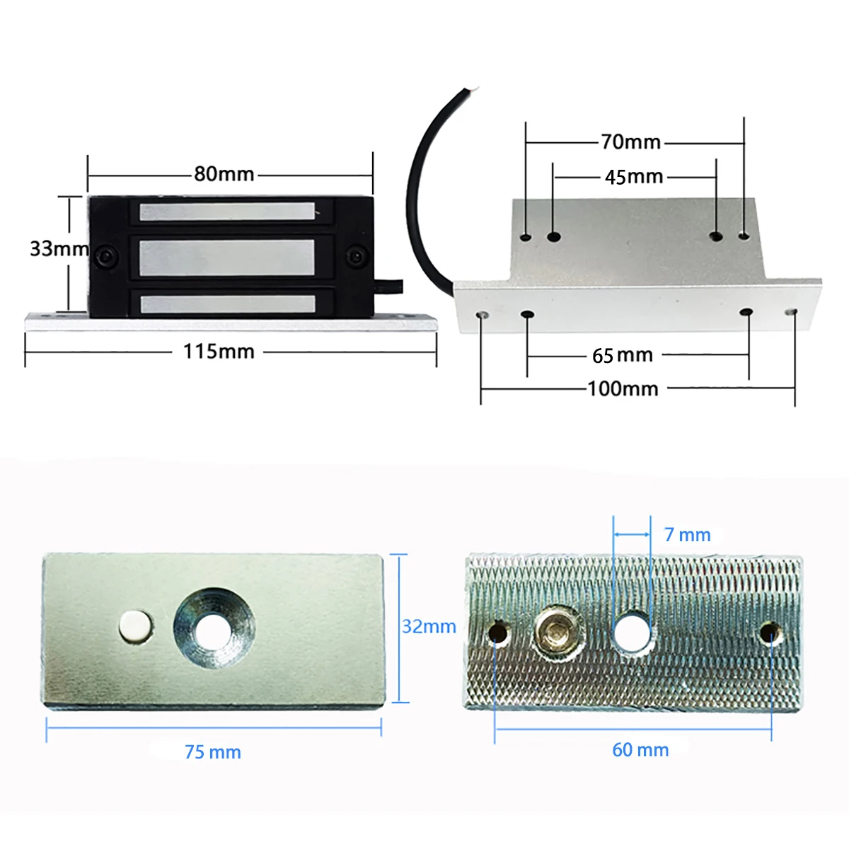 DC12V Magnet Cabinet Lock 100Lbs 60KG Electric Magnetic Lock for Door Access Control System