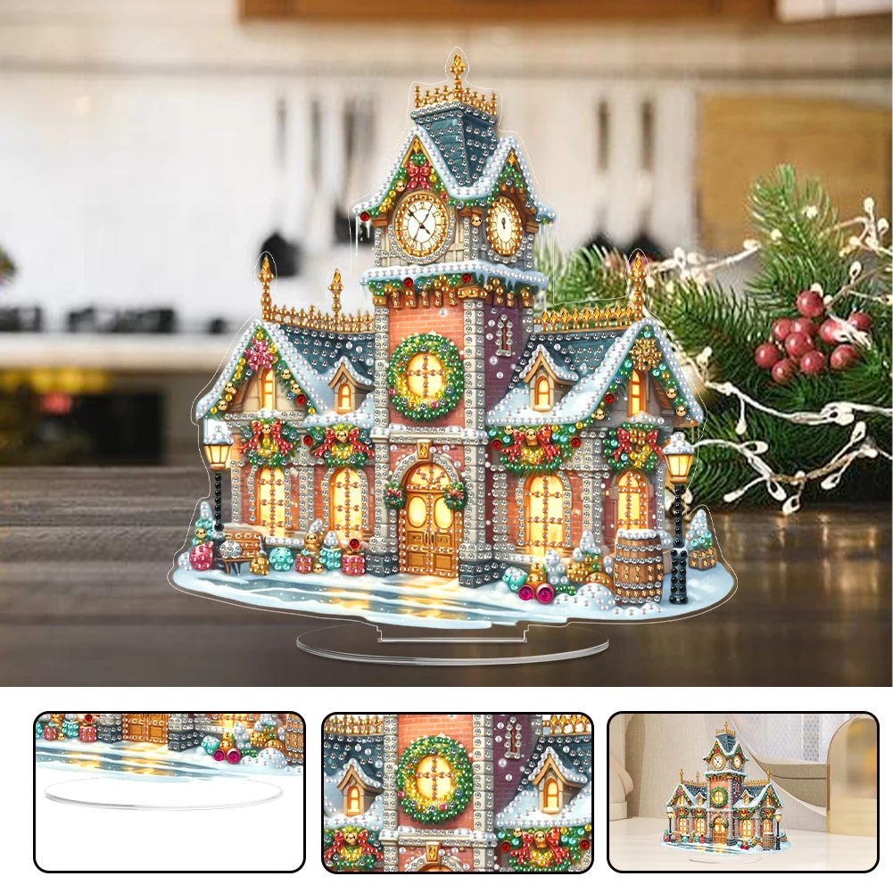 

2D Flat Print Xmas Auditorium DIY Table Top Diamond Painting Ornament Kits