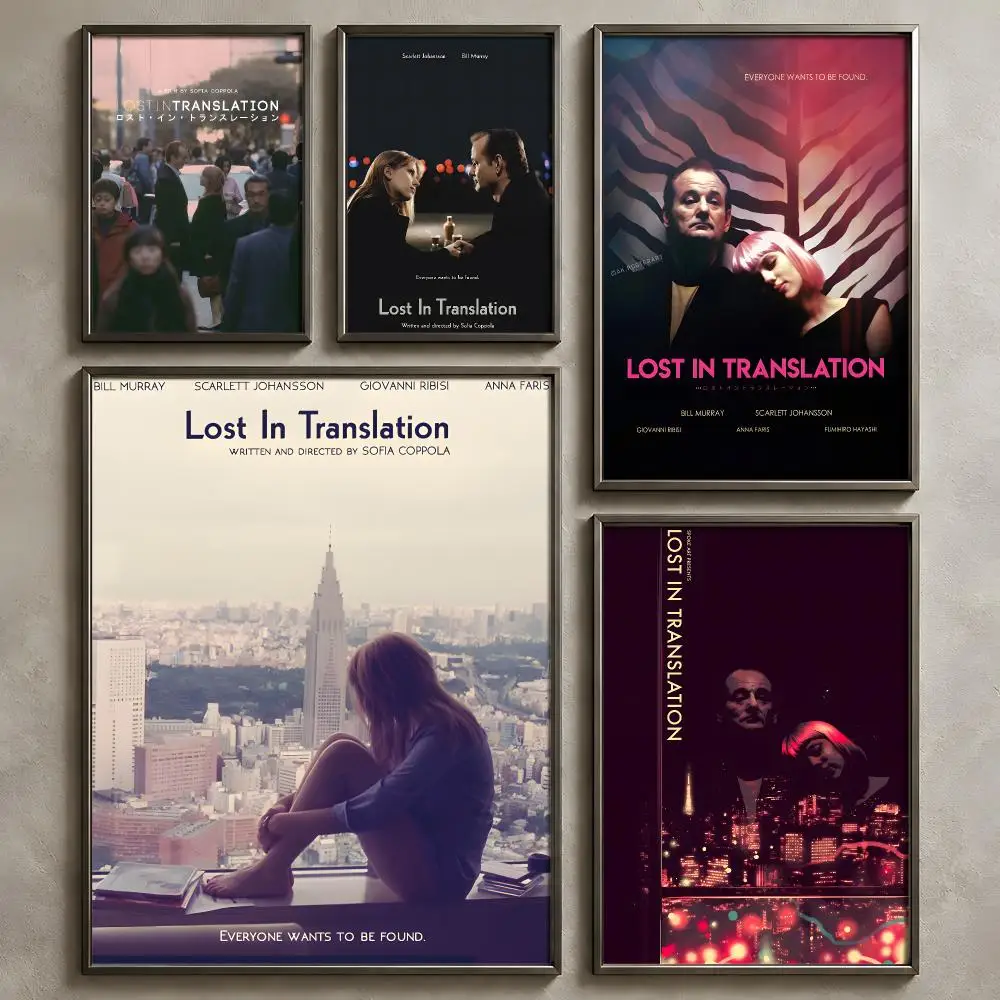 Movie L-Lost in Translation-n Poster Vintage Self Adhesive PP Wall Art Poster Waterproof Home Bar Bedroom Decor Gift