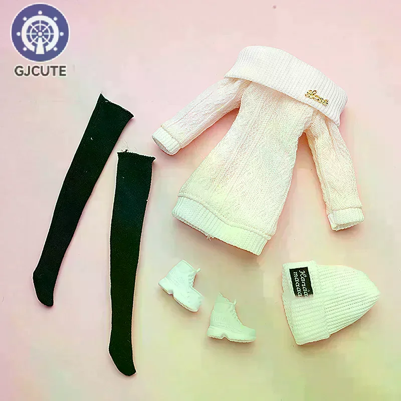 1 set di vestiti per bambole da 30 cm, accessori per vestirsi, maglione, cappello, calze, giocattolo per casa delle bambole