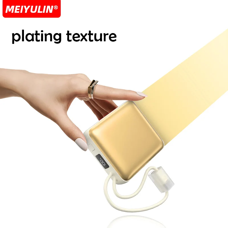 Pequeno 10000mah power bank portátil carregador rápido com cabo pd20w bateria de reposição externa para iphone 16 15 14 13 12 samsung xiaomi