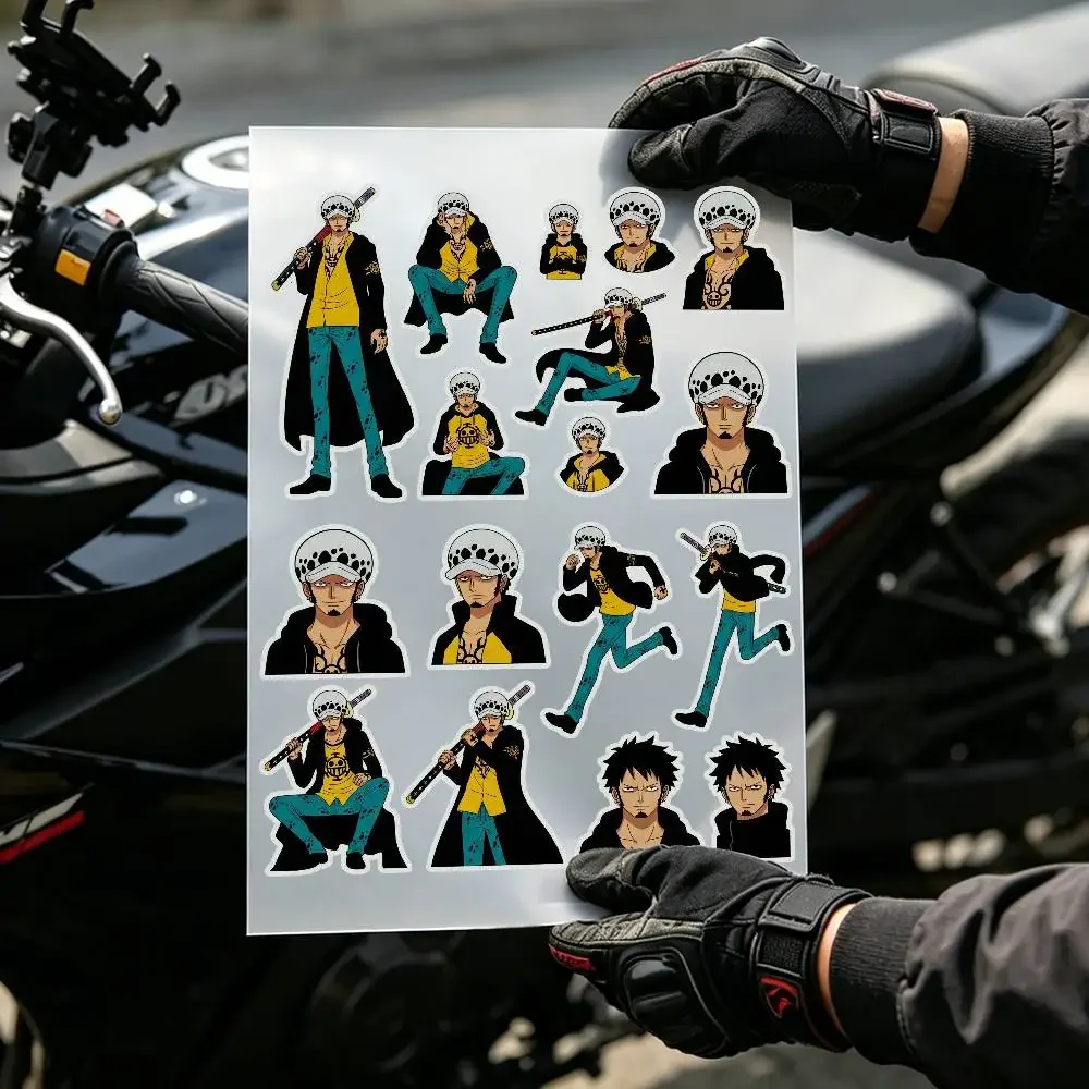 Anime Trafalgar D. Water Law  Reflective Tape for Helmet  High Luminance Safety Sticker for Motorcycle Car Bicycle  Waterproof