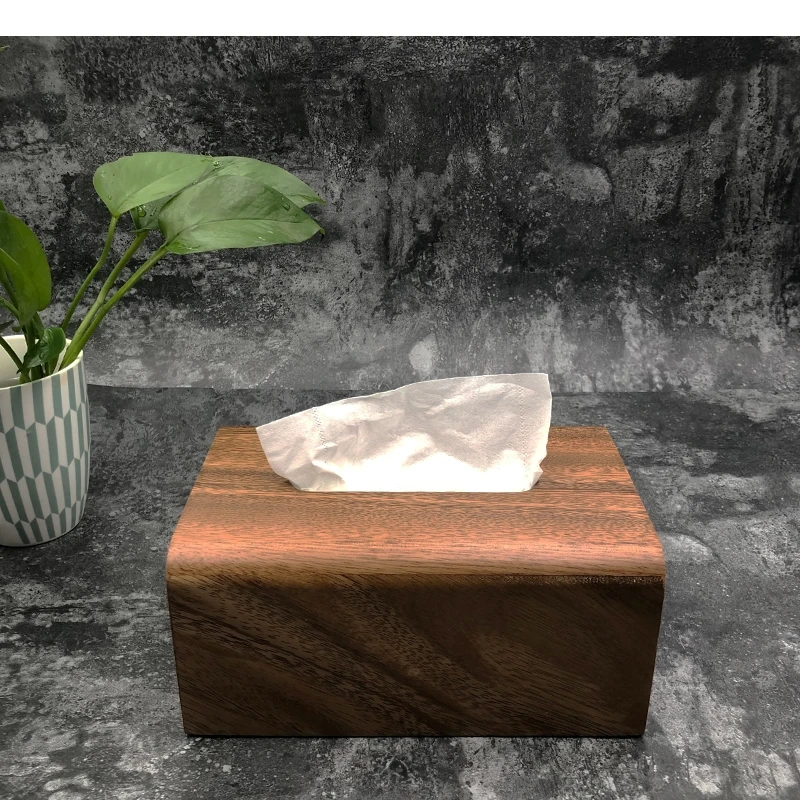 Walnut Wooden Tissue Boxes Extractable Types Paper Towel Storage Home Type Napkin Holders Containers