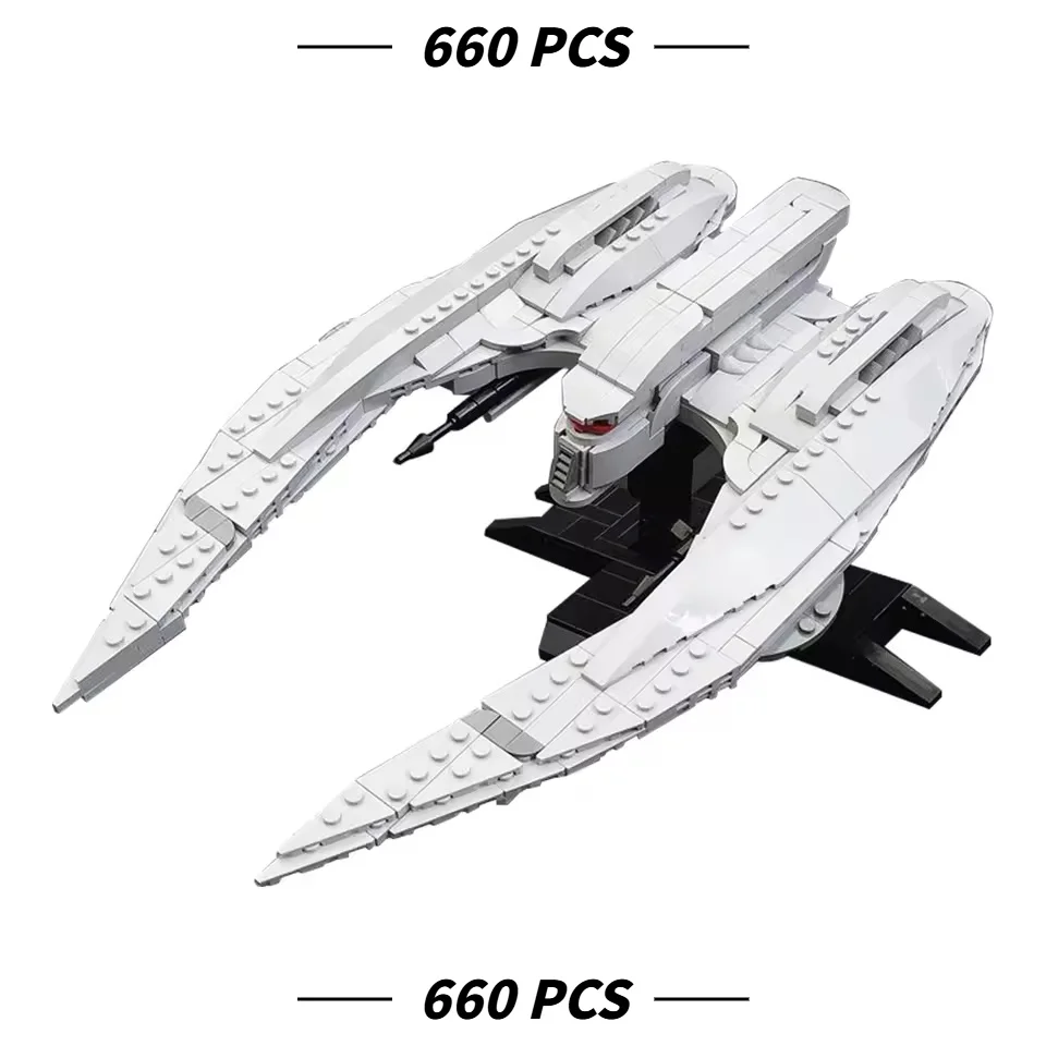 660Pcs Sci-Fi Space Raider Fighter Building Blocks Minifig Scale Starship Model Display Bricks