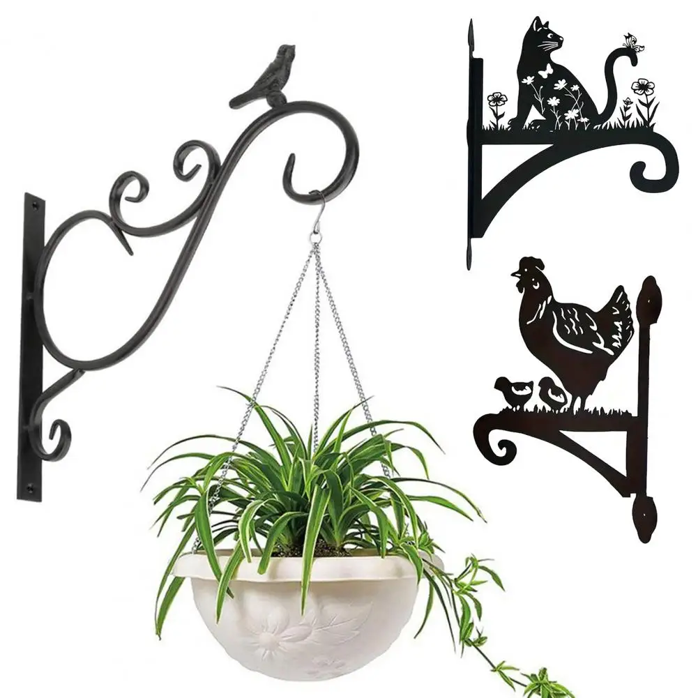 Metal Wall Hook Coated Plant Hanger Animal Silhouette Hook Anti-Rust Bracket For Hanging Plants Outdoors Bird Feeder Lanterns